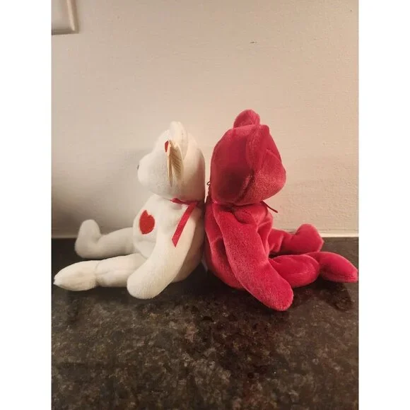 Ty Beanie Babies Valentino & Valentina Bears w/ Tags – '94 & '98 Brown Nose - Picture 2 of 13